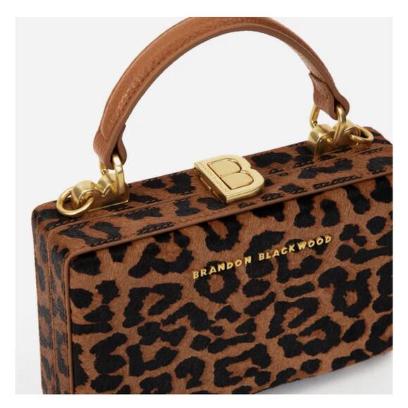 Brandon Blackwood Slim Trunk in Leopard Ponyhair with Brass Hardware - Picture 3 of 15